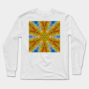 radial inspired by nature rainbow coloured square composition design Long Sleeve T-Shirt